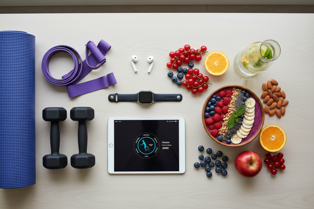 Tech fitness and healthy food